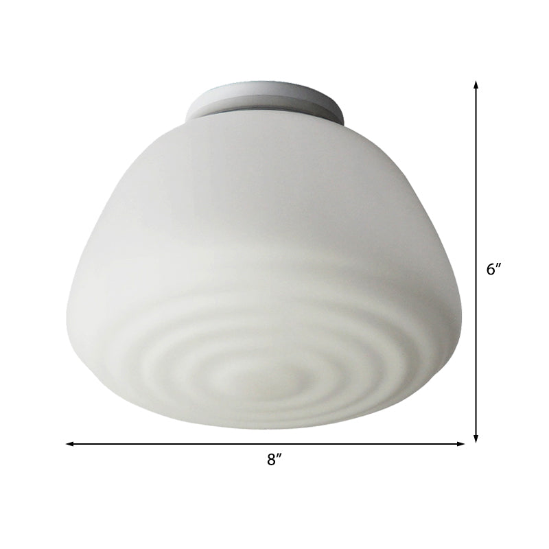 6"/8" W Cone Flush Mount Lantern Light with Opal Glass Shade Minimalist 1 Head Flush Mount Lighting for Kitchen Clearhalo 'Ceiling Lights' 'Close To Ceiling Lights' 'Close to ceiling' 'Flush mount' Lighting' 330812