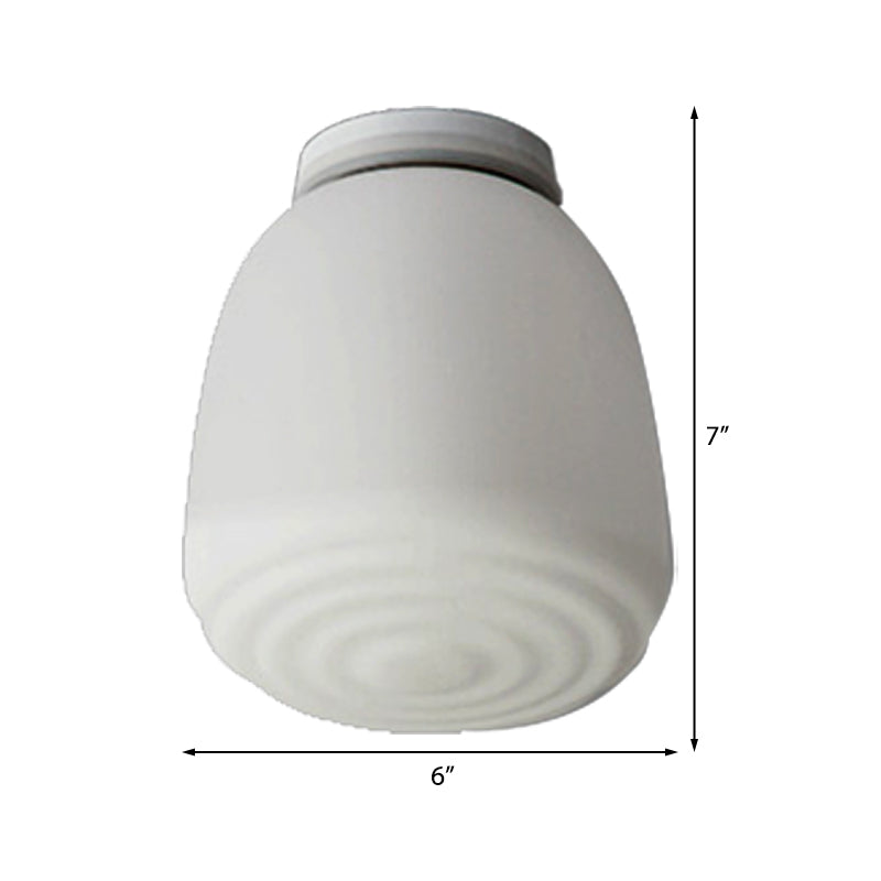 6"/8" W Cone Flush Mount Lantern Light with Opal Glass Shade Minimalist 1 Head Flush Mount Lighting for Kitchen Clearhalo 'Ceiling Lights' 'Close To Ceiling Lights' 'Close to ceiling' 'Flush mount' Lighting' 330816