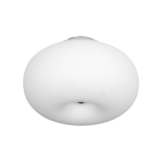 11"/15"/18" Wide Oblong Ceiling Flush Mount Light Modernist 1 Head White Flush Mount Lamp with Glass Lampshade for Balcony Clearhalo 'Ceiling Lights' 'Close To Ceiling Lights' 'Close to ceiling' 'Flush mount' Lighting' 331069