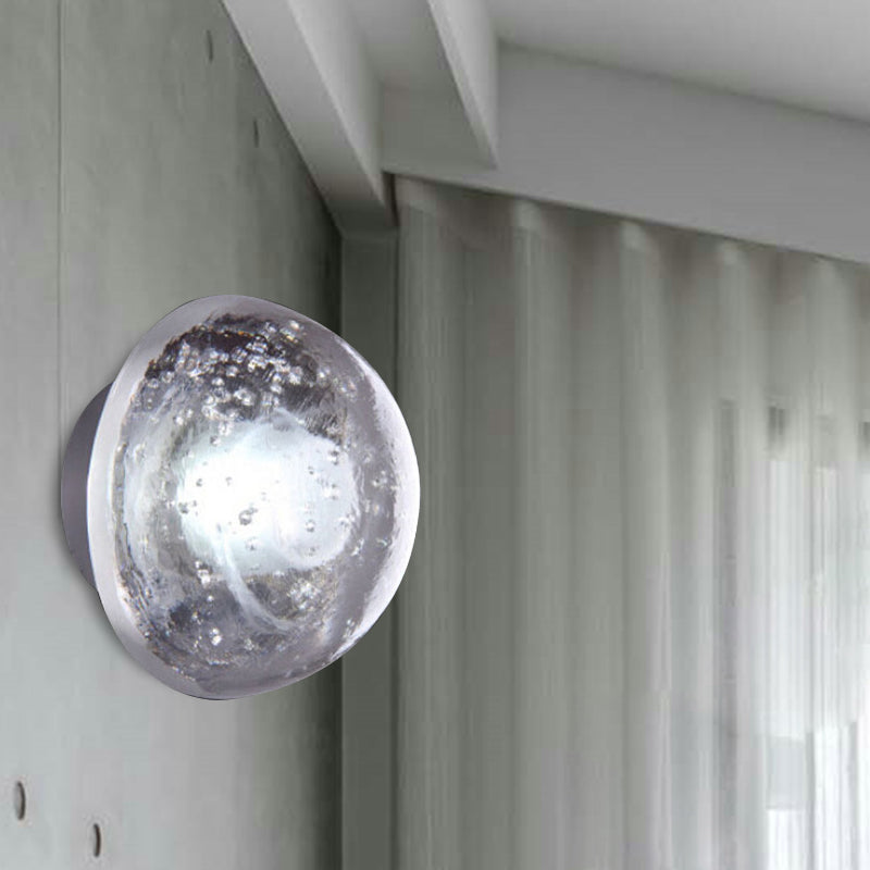 Single Bulb Wall Lamp Traditional Hemisphere Clear Bubble Crystal Sconce Light Fixture Clearhalo 'Modern wall lights' 'Modern' 'Wall Lamps & Sconces' 'Wall Lights' Lighting' 331720