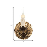 Rust Single Light Wall Lighting Traditional Metallic Candelabra Sconce Light Fixture Clearhalo 'Wall Lamps & Sconces' 'Wall Lights' Lighting' 332175