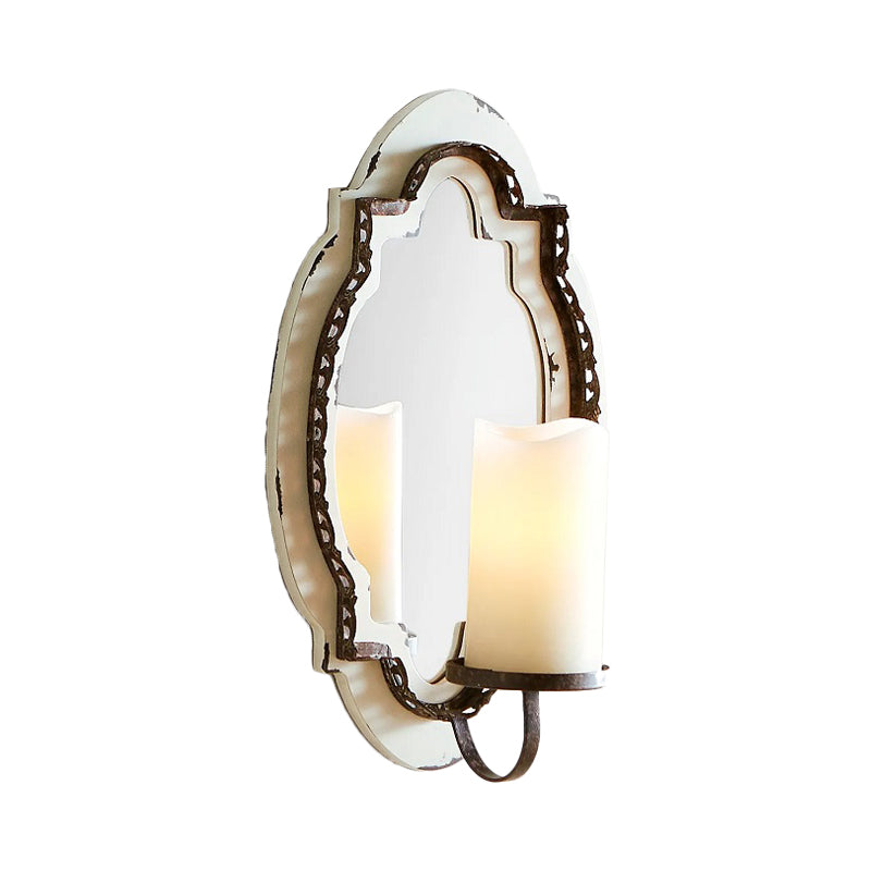 1 Light Vanity Sconce Light Rustic Cylinder Clear Glass Wall Lighting Fixture in Black/Blue for Bathroom Clearhalo 'Wall Lamps & Sconces' 'Wall Lights' Lighting' 332236