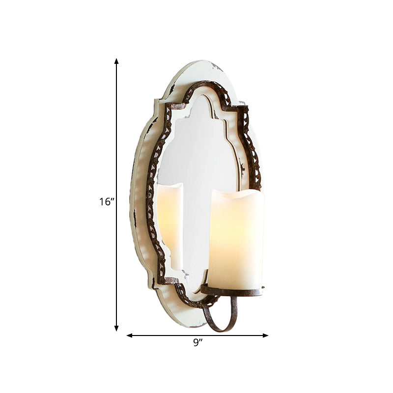 1 Light Vanity Sconce Light Rustic Cylinder Clear Glass Wall Lighting Fixture in Black/Blue for Bathroom Clearhalo 'Wall Lamps & Sconces' 'Wall Lights' Lighting' 332237