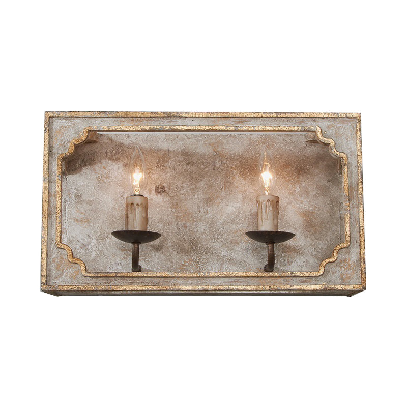 1/2 Lights Candelabra Sconce Light Classic Style White/Bronze/Distressed White Wood Wall Lamp for Living Room Clearhalo 'Wall Lamps & Sconces' 'Wall Lights' Lighting' 332279