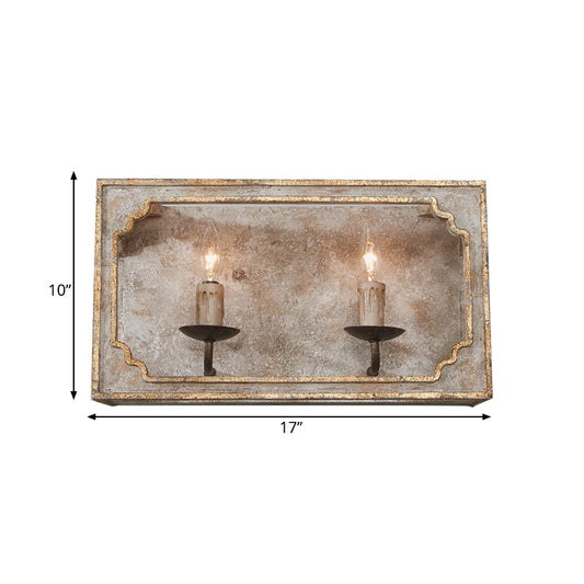 1/2 Lights Candelabra Sconce Light Classic Style White/Bronze/Distressed White Wood Wall Lamp for Living Room Clearhalo 'Wall Lamps & Sconces' 'Wall Lights' Lighting' 332280