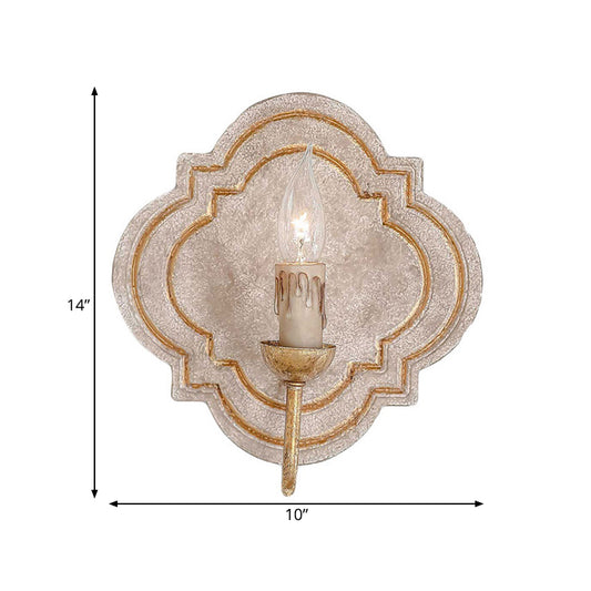 1/2 Lights Candelabra Sconce Light Classic Style White/Bronze/Distressed White Wood Wall Lamp for Living Room Clearhalo 'Wall Lamps & Sconces' 'Wall Lights' Lighting' 332282