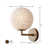 Countryside Globe Sconce Light Fixture 1 Light Crystal Wall Mounted Lamp in Silver/Gold for Bedroom Clearhalo 'Wall Lamps & Sconces' 'Wall Lights' Lighting' 332423