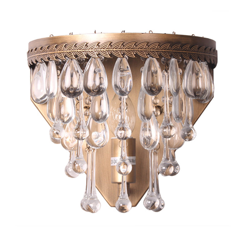 Crystal Grey/Bronze Sconce Light Tiered 1 Light Minimalism Wall Mount Lighting for Bedroom Bronze Clearhalo 'Wall Lamps & Sconces' 'Wall Lights' Lighting' 332430