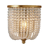 Basket Living Room Wall Mounted Lamp Traditional Style Crystal 1 Light Brass Sconce Light Clearhalo 'Wall Lamps & Sconces' 'Wall Lights' Lighting' 332495