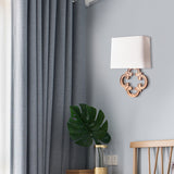 Tapered Fabric Wall Mounted Lighting Countryside 1 Light Living Room Sconce in White Clearhalo 'Wall Lamps & Sconces' 'Wall Lights' Lighting' 332598