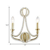 2 Lights Wall Lamp Traditional-Style Candelabra Metal Sconce Light in Gold for Living Room Clearhalo 'Wall Lamps & Sconces' 'Wall Lights' Lighting' 332733