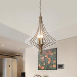 Laser Cut Ceiling Chandelier Contemporary Crystal 5 Heads Pendant Light Kit in Satin Nickel Satin Nickel Clearhalo 'Ceiling Lights' 'Chandeliers' 'Modern Chandeliers' 'Modern' Lighting' 332775