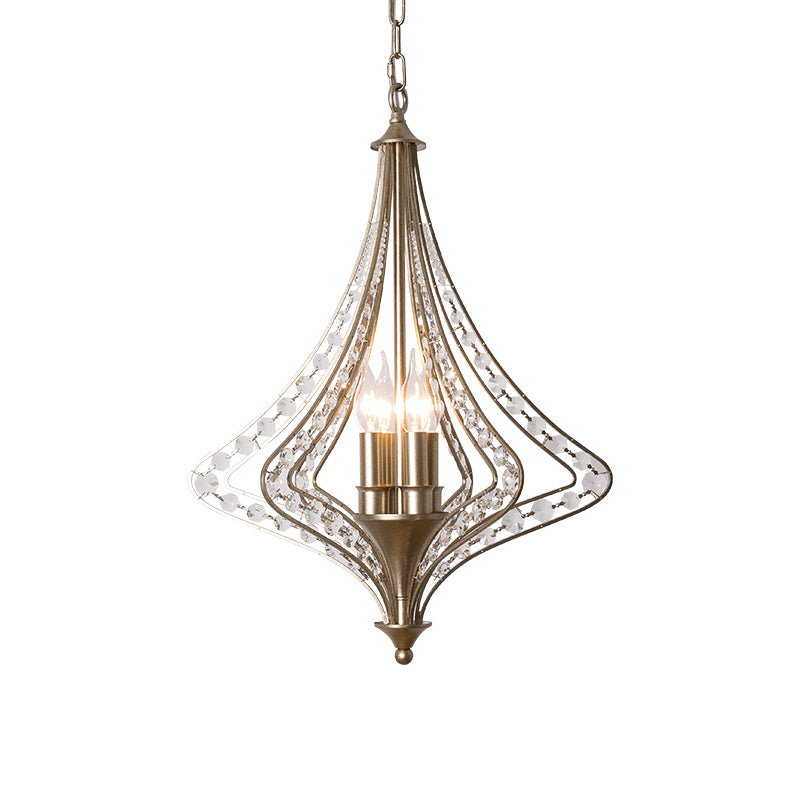 Laser Cut Ceiling Chandelier Contemporary Crystal 5 Heads Pendant Light Kit in Satin Nickel Clearhalo 'Ceiling Lights' 'Chandeliers' 'Modern Chandeliers' 'Modern' Lighting' 332778