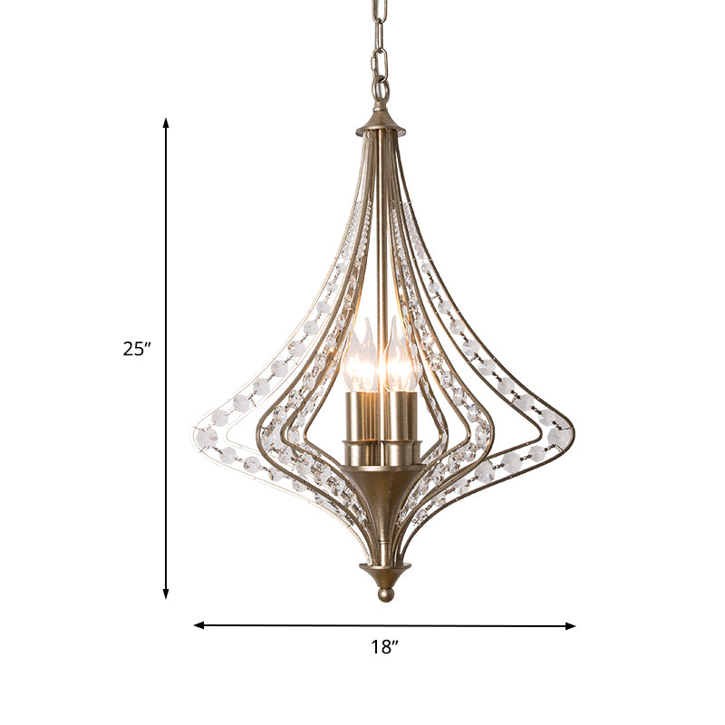 Laser Cut Ceiling Chandelier Contemporary Crystal 5 Heads Pendant Light Kit in Satin Nickel Clearhalo 'Ceiling Lights' 'Chandeliers' 'Modern Chandeliers' 'Modern' Lighting' 332779