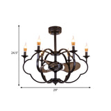 Exposed Bulb Suspension Light Traditional Style Metal 6 Lights Dining Room Chandelier Lighting in Black Clearhalo 'Ceiling Lights' 'Chandeliers' Lighting' options 332811