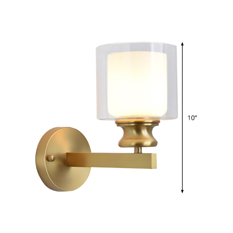 Armed Sconce Contemporary Metal 1 Bulb Brass Wall Mounted Light Fixture for Living Room Clearhalo 'Cast Iron' 'Glass' 'Industrial' 'Modern wall lights' 'Modern' 'Tiffany' 'Traditional wall lights' 'Wall Lamps & Sconces' 'Wall Lights' Lighting' 332817