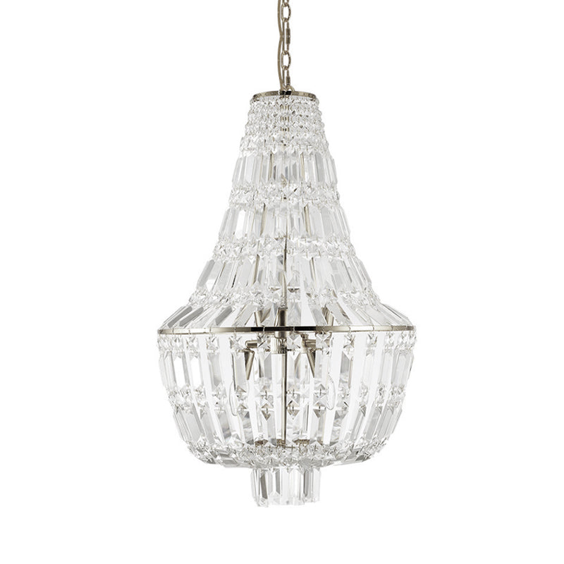 Jar Empire Chandelier Modernist Crystal 4 Heads Gold/Silver Ceiling Pendant Light for Bedroom Clearhalo 'Ceiling Lights' 'Chandeliers' 'Modern Chandeliers' 'Modern' Lighting' 332826