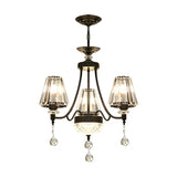 Tapered Ceiling Chandelier Modern Cut Crystal 3/6/8 Heads 23.5"/29.5"34.5" Wide Black Pendant Light Kit Clearhalo 'Ceiling Lights' 'Chandeliers' 'Modern Chandeliers' 'Modern' Lighting' 332885