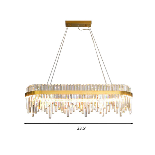 1-Tier Chandelier Lamp Modernist Crystal LED Gold Ceiling Pendant Light for Dining Room Clearhalo 'Ceiling Lights' 'Chandeliers' 'Modern Chandeliers' 'Modern' Lighting' 333147