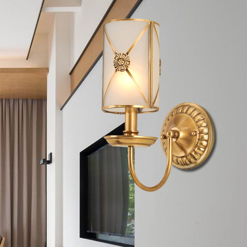 1/2-Light Brass Wall Mount Lamp Vintage Gold Finish Swag Arm Candle Sconce Light Fixture Clearhalo 'Wall Lamps & Sconces' 'Wall Lights' Lighting' 333479