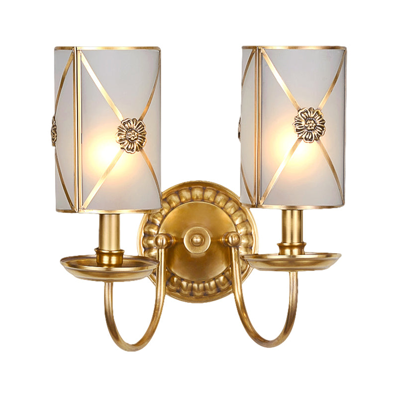 1/2-Light Brass Wall Mount Lamp Vintage Gold Finish Swag Arm Candle Sconce Light Fixture Clearhalo 'Wall Lamps & Sconces' 'Wall Lights' Lighting' 333485