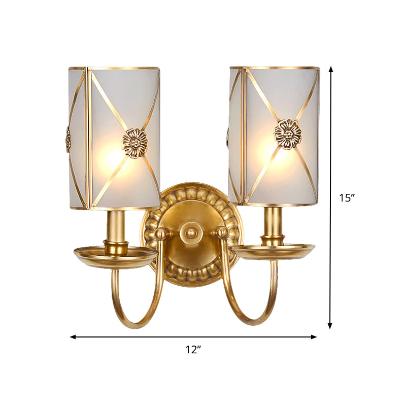 1/2-Light Brass Wall Mount Lamp Vintage Gold Finish Swag Arm Candle Sconce Light Fixture Clearhalo 'Wall Lamps & Sconces' 'Wall Lights' Lighting' 333486