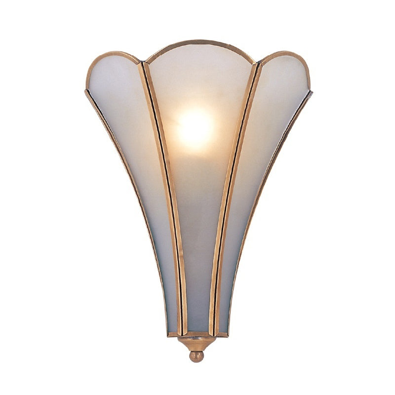 Petal Frosted Glass Wall Mount Lamp Classic 1 Bulb Gold Finish Sconce Light Fixture Clearhalo 'Wall Lamps & Sconces' 'Wall Lights' Lighting' 333590