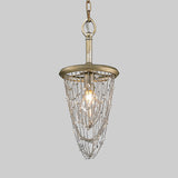 1 Light Round Pendant Lighting Traditional Brown Crystal Hanging Light Fixture for Corridor Clearhalo 'Ceiling Lights' 'Pendant Lights' 'Pendants' Lighting' 335790