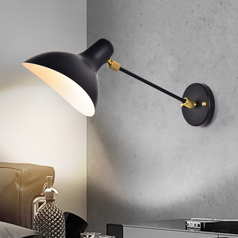 Modernist Style Duckbill Sconce Lighting Metallic 1 Light Living Room Wall Mounted Lamp in Black/Grey Black Clearhalo 'Cast Iron' 'Glass' 'Industrial' 'Modern wall lights' 'Modern' 'Tiffany' 'Traditional wall lights' 'Wall Lamps & Sconces' 'Wall Lights' Lighting' 336076