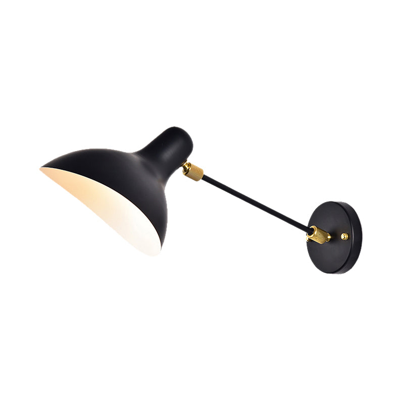 Modernist Style Duckbill Sconce Lighting Metallic 1 Light Living Room Wall Mounted Lamp in Black/Grey Clearhalo 'Cast Iron' 'Glass' 'Industrial' 'Modern wall lights' 'Modern' 'Tiffany' 'Traditional wall lights' 'Wall Lamps & Sconces' 'Wall Lights' Lighting' 336078