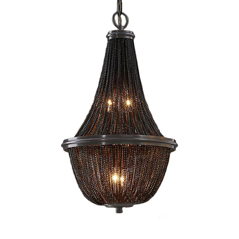 Basket Metal Chandelier Light Traditional 6/8 Lights Dining Room Suspension Pendant in Black, 13"/17"/21" Wide Clearhalo 'Ceiling Lights' 'Chandeliers' Lighting' options 337327