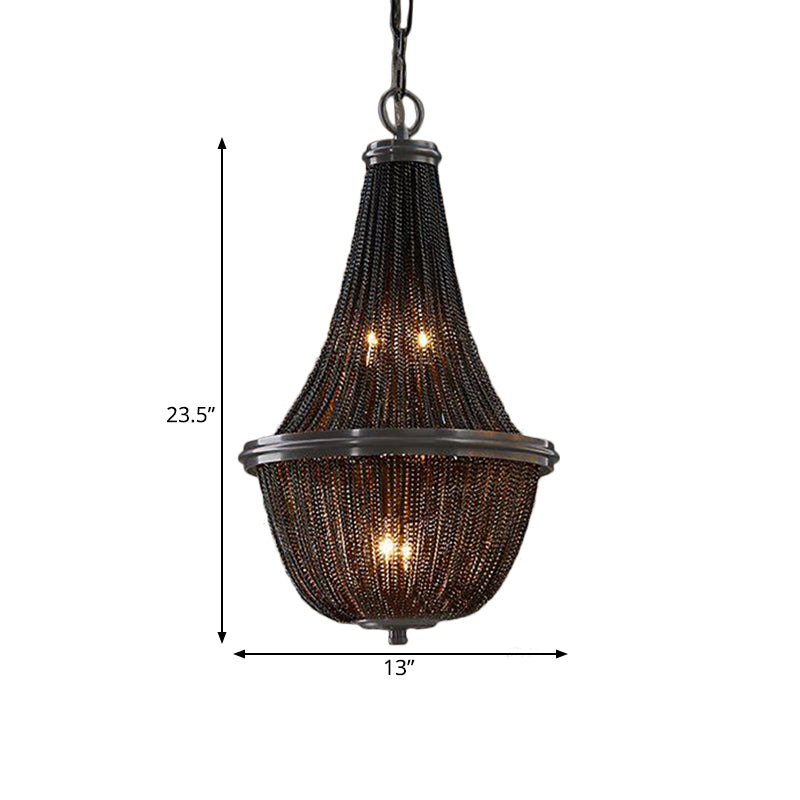 Basket Metal Chandelier Light Traditional 6/8 Lights Dining Room Suspension Pendant in Black, 13"/17"/21" Wide Clearhalo 'Ceiling Lights' 'Chandeliers' Lighting' options 337328