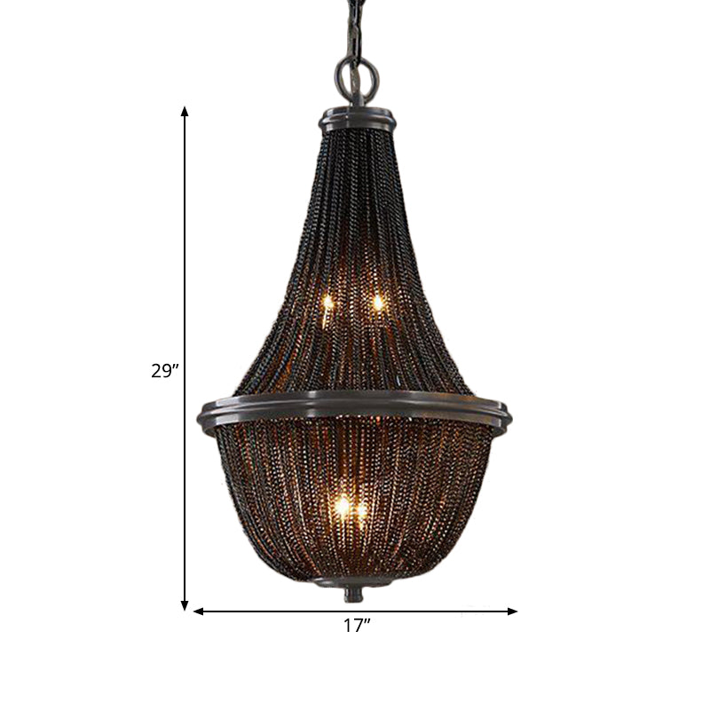 Basket Metal Chandelier Light Traditional 6/8 Lights Dining Room Suspension Pendant in Black, 13"/17"/21" Wide Clearhalo 'Ceiling Lights' 'Chandeliers' Lighting' options 337329