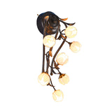 7 Lights Flower Sconce Light Fixture Countryside White/Pink/Yellow Glass Wall Mount Lighting for Bedroom Clearhalo 'Wall Lamps & Sconces' 'Wall Lights' Lighting' 337780