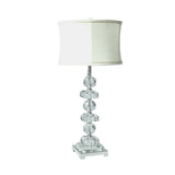 Crystal White Night Table Light Drum Single Head Traditional Style Nightstand Lamp for Living Room Clearhalo 'Lamps' 'Table Lamps' Lighting' 338116