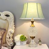 Light Green 1 Bulb Night Table Light Traditional Crystal Globe Shaped Nightstand Lamp Light Green Clearhalo 'Lamps' 'Table Lamps' Lighting' 338155