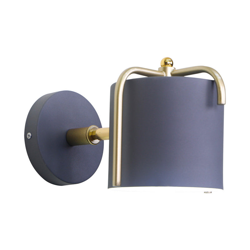 1 Head Bedroom Wall Lighting Contemporary Green/Grey Sconce Light Fixture with Tube Metal Shade Clearhalo 'Cast Iron' 'Glass' 'Industrial' 'Modern wall lights' 'Modern' 'Tiffany' 'Traditional wall lights' 'Wall Lamps & Sconces' 'Wall Lights' Lighting' 338464