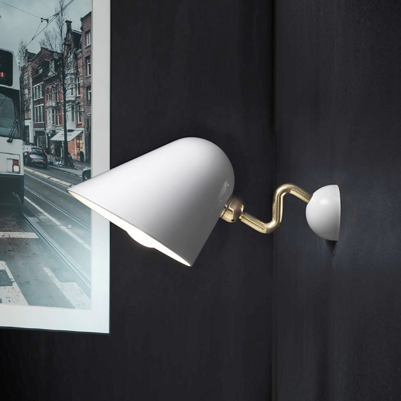 Wide Flare Metal Sconce Modernist 1 Head White Wall Mounted Lamp with Rotating Node Clearhalo 'Cast Iron' 'Glass' 'Industrial' 'Modern wall lights' 'Modern' 'Tiffany' 'Traditional wall lights' 'Wall Lamps & Sconces' 'Wall Lights' Lighting' 338496