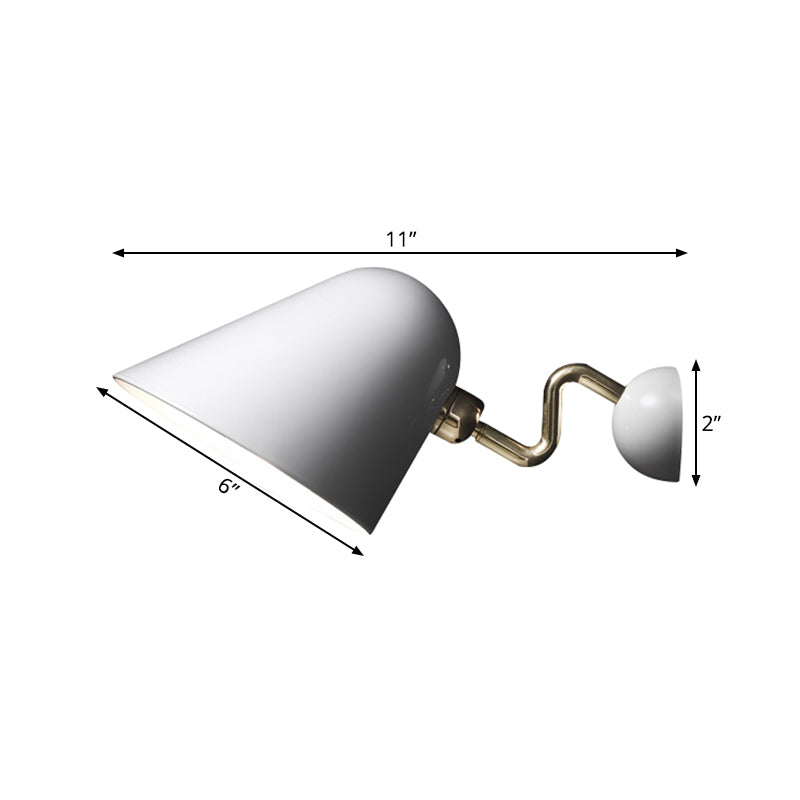 Wide Flare Metal Sconce Modernist 1 Head White Wall Mounted Lamp with Rotating Node Clearhalo 'Cast Iron' 'Glass' 'Industrial' 'Modern wall lights' 'Modern' 'Tiffany' 'Traditional wall lights' 'Wall Lamps & Sconces' 'Wall Lights' Lighting' 338499