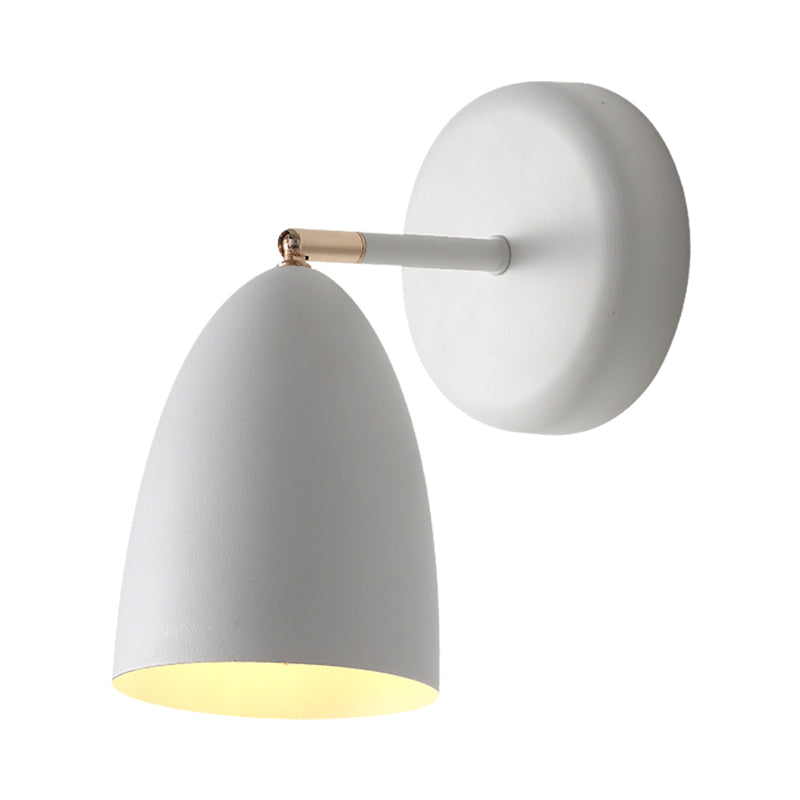 Minimailism 1 Bulb Wall Lighting White Flare Sconce Light Fixture with Metal Shade Clearhalo 'Cast Iron' 'Glass' 'Industrial' 'Modern wall lights' 'Modern' 'Tiffany' 'Traditional wall lights' 'Wall Lamps & Sconces' 'Wall Lights' Lighting' 338527