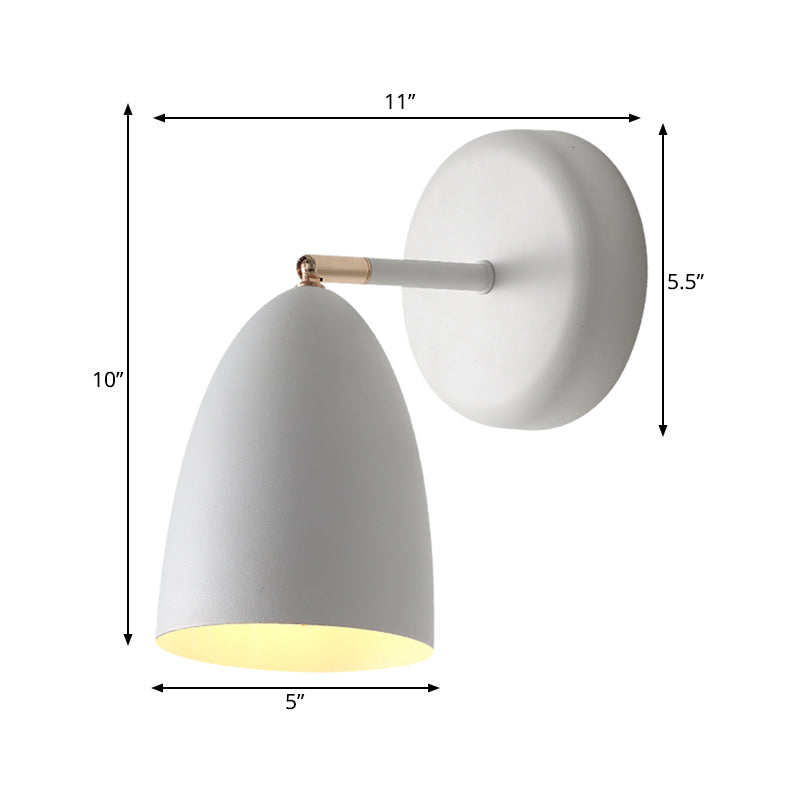 Minimailism 1 Bulb Wall Lighting White Flare Sconce Light Fixture with Metal Shade Clearhalo 'Cast Iron' 'Glass' 'Industrial' 'Modern wall lights' 'Modern' 'Tiffany' 'Traditional wall lights' 'Wall Lamps & Sconces' 'Wall Lights' Lighting' 338528