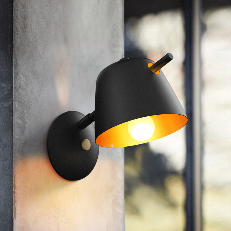 Contemporary 1 Head Sconce Black/White/Blue Wide Flare Wall Mount Light Fixture with Metal Shade Clearhalo 'Cast Iron' 'Glass' 'Industrial' 'Modern wall lights' 'Modern' 'Tiffany' 'Traditional wall lights' 'Wall Lamps & Sconces' 'Wall Lights' Lighting' 338567