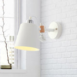 Metal Cone Wall Lighting Contemporary 1 Head Sconce Light Fixture in White with Adjustable Arm Clearhalo 'Wall Lamps & Sconces' 'Wall Lights' Lighting' 338596