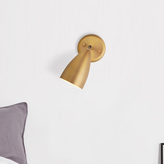 Elongated Dome Bedroom Sconce Light Metal 1 Head Contemporary Wall Mount Lamp in Brass Brass Clearhalo 'Cast Iron' 'Glass' 'Industrial' 'Modern wall lights' 'Modern' 'Tiffany' 'Traditional wall lights' 'Wall Lamps & Sconces' 'Wall Lights' Lighting' 339037