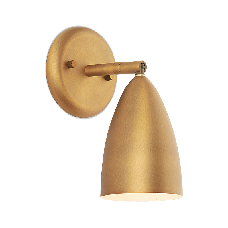 Elongated Dome Bedroom Sconce Light Metal 1 Head Contemporary Wall Mount Lamp in Brass Clearhalo 'Cast Iron' 'Glass' 'Industrial' 'Modern wall lights' 'Modern' 'Tiffany' 'Traditional wall lights' 'Wall Lamps & Sconces' 'Wall Lights' Lighting' 339040