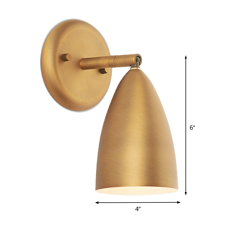 Elongated Dome Bedroom Sconce Light Metal 1 Head Contemporary Wall Mount Lamp in Brass Clearhalo 'Cast Iron' 'Glass' 'Industrial' 'Modern wall lights' 'Modern' 'Tiffany' 'Traditional wall lights' 'Wall Lamps & Sconces' 'Wall Lights' Lighting' 339041