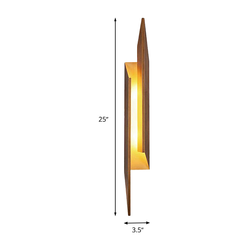 1 Head Living Room Sconce Modernist Brown LED Wall Mounted Light with Geometric Metal Shade Clearhalo 'Cast Iron' 'Glass' 'Industrial' 'Modern wall lights' 'Modern' 'Tiffany' 'Traditional wall lights' 'Wall Lamps & Sconces' 'Wall Lights' Lighting' 339056