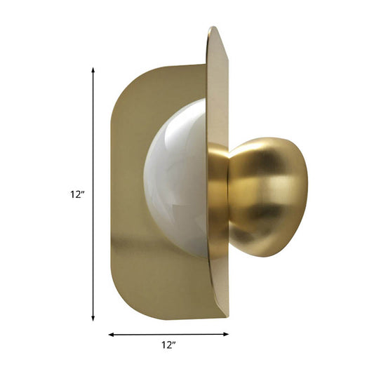 1 Head Bedroom Sconce Light Modernism Gold LED Wall Lighting Fixture with Curved Metal Shade Clearhalo 'Cast Iron' 'Glass' 'Industrial' 'Modern wall lights' 'Modern' 'Tiffany' 'Traditional wall lights' 'Wall Lamps & Sconces' 'Wall Lights' Lighting' 339111