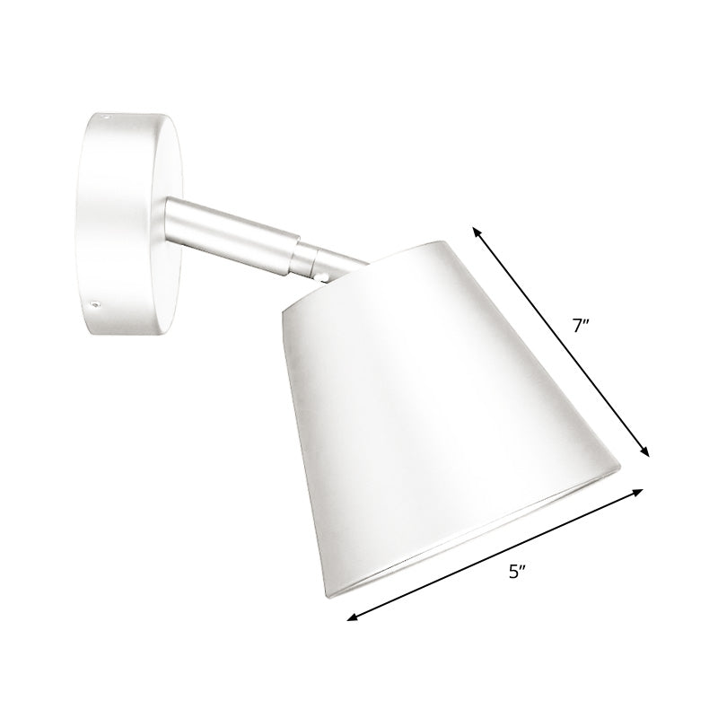 Tapered Wall Light Sconce Minimalist Metal 1 Head LED Bathroom Wall Mount Lighting in White/Chrome Clearhalo 'Cast Iron' 'Glass' 'Industrial' 'Modern wall lights' 'Modern' 'Tiffany' 'Traditional wall lights' 'Wall Lamps & Sconces' 'Wall Lights' Lighting' 339116