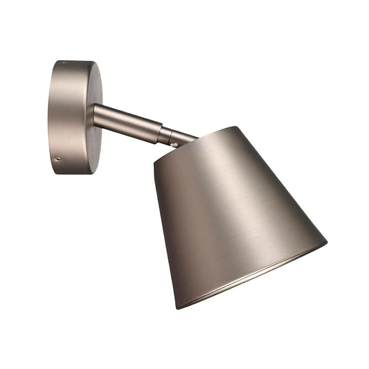 Tapered Wall Light Sconce Minimalist Metal 1 Head LED Bathroom Wall Mount Lighting in White/Chrome Clearhalo 'Cast Iron' 'Glass' 'Industrial' 'Modern wall lights' 'Modern' 'Tiffany' 'Traditional wall lights' 'Wall Lamps & Sconces' 'Wall Lights' Lighting' 339119